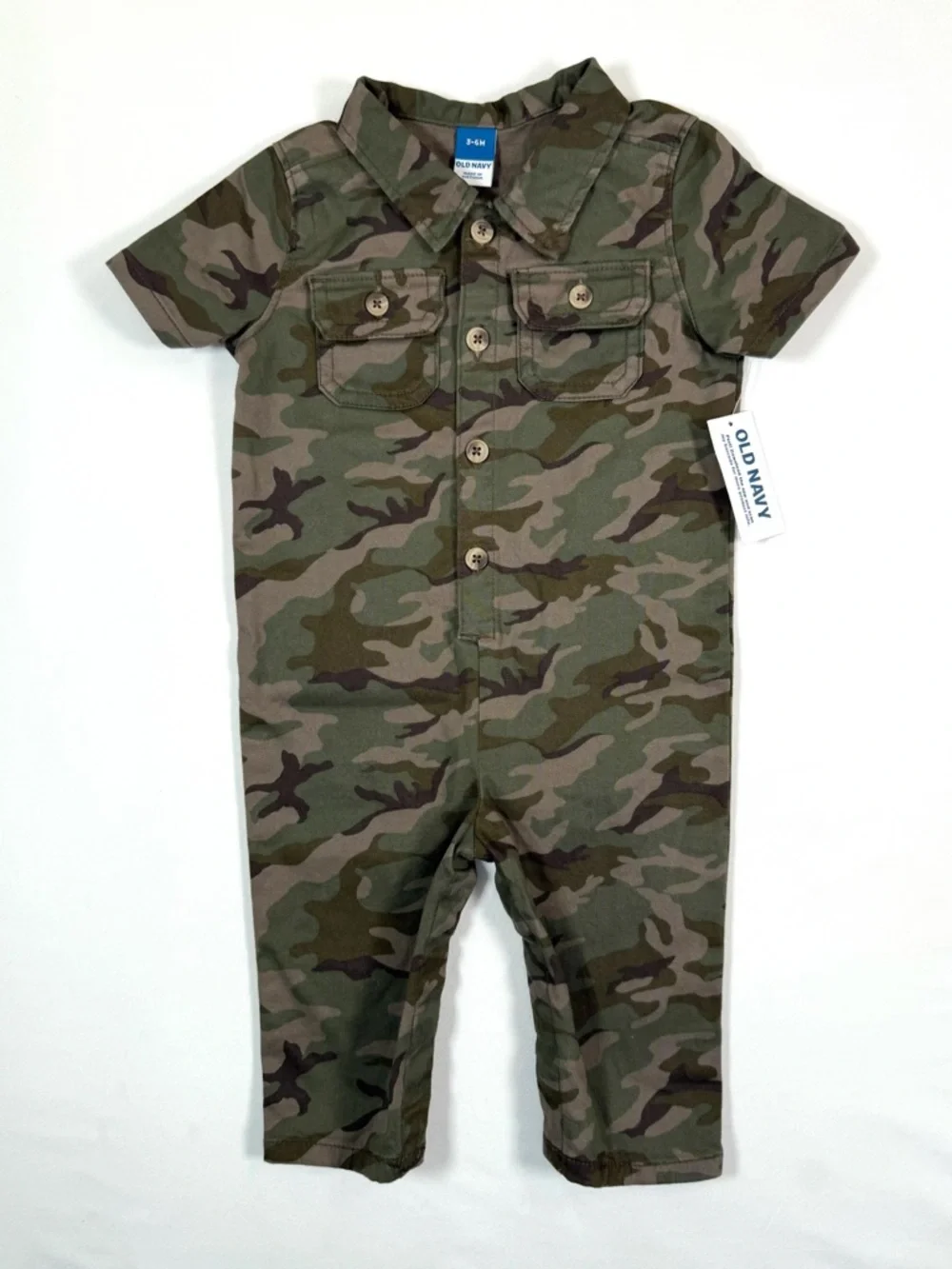 NWT OLD NAVY Baby Boys' Camouflage‎ Utility Outdoor Cargo Boiler Suit Size 3-6M